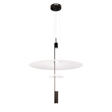 Люстра підвісна світлодіодна декоративна Levistella 792D1183 (680+215) BK чорна, плафон білий 