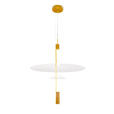 Люстра підвісна світлодіодна декоративна Levistella 792D1183 (680+215) AB золото, плафон білий