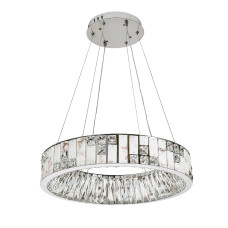 Люстра подвесная хрустальная, LED кольцо Levistella 809L8848 (600) CH хром