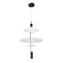 Зображення Люстра підвісна світлодіодна декоративна Levistella 792D1183 (360+500+215) BK чорна, плафон білий  ИМ Light-Deco 