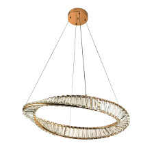 Люстра підвісна кришталева, LED кільце Levistella 799L8812 (600) FGD золото