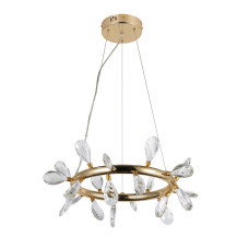 Люстра подвесная светодиодная LED Levistella 7856601-21 (500)FGD+CL золото, плафон прозрачный