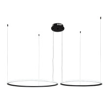 Люстра підвісна світлодіодна LED кільця Levistella 7529833-2B BLACK LED (600+800) чорна