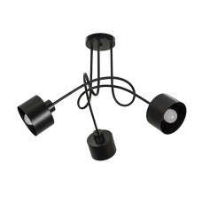 Люстра стельова Levistella 7529904-3 BK чорна, плафон чорний 