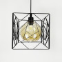 Изображение Люстра у чорному корпусі з янтарним плафоном 24х24 см ИМ Light-Deco 3 