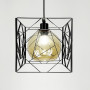 Изображение Люстра у чорному корпусі з янтарним плафоном 24х24 см ИМ Light-Deco 2 