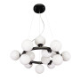 Зображення Люстра підвісна у вигляді кільця Levistella 761J2029-15-S BK+WH чорна з білими плафонами кульками ИМ Light-Deco 
