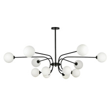 Люстра молекула потолочная Levistella 7529808-12 BK+WH черная, плафоны белые