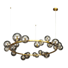 Люстра підвісна кільце з плафонами Light House LS-17132-24 GAB+BK бронза, плафон чорний 