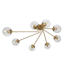 Люстра стельова молекула Levistella 7529803-8 BRZ+CL бронза, плафон прозорий