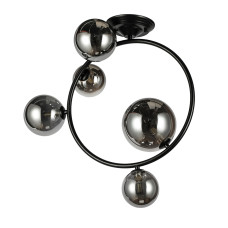 Люстра молекула стельова Levistella 918LP267-5 BK+BK чорна, плафон чорний