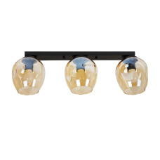 Люстра стельова Light House LS-18142F-3 BK+BR (500) чорний, плафон коричневий 