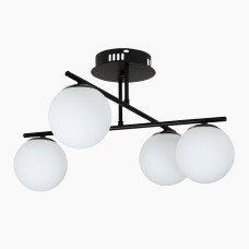 Люстра стельова куля Levistella 7529801-4 BK+WH чорна, плафон білий