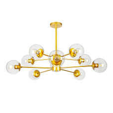 Люстра стельова молекула Levistella 7526033-10 GD+CL золото, плафони прозорі