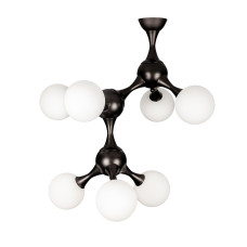 Люстра молекула стельова Levistella 7529817-7 BK+WH чорна, плафони білі