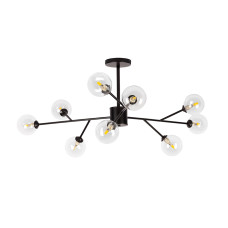 Люстра молекула стельова Levistella 7529806-9 BK+CL чорна, плафон прозорий
