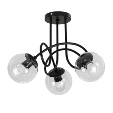 Люстра стельова молекула Levistella 7529903-3 BK+CL чорна, плафон прозорий