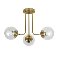 Люстра стельова молекула Levistella 7529908-3 BRZ+CL бронза, плафон прозорий