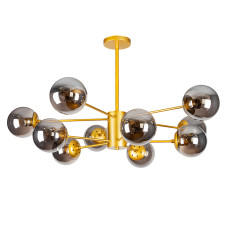 Люстра стельова молекула Levistella 7526033-10 GD+BK золото, плафони чорні
