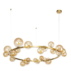 Люстра підвісна кільце з плафонами Light House LS-17132-24 GAB+BR бронза, плафон коричневий