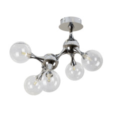 Люстра молекула стельова Levistella 7529817-5 CR+CL хром, плафон прозорий
