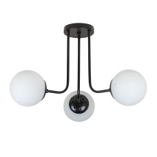 Люстра стельова молекула Levistella 7529908-3 BK+WH чорна, білий плафон