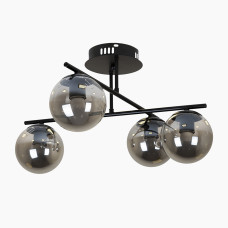 Люстра стельова куля Levistella 7529801-4 BK+BK чорна, плафон чорний 