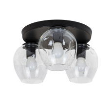 Люстра стельова Light House LS-18142F-3 BK+CL (300) чорний, плафон прозорий 