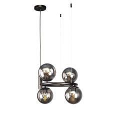 Люстра підвісна у вигляді кільця Levistella 7521011-4 BK+BK чорна, плафон чорний 