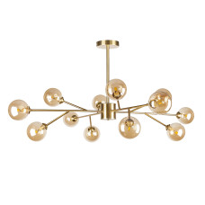 Люстра молекула стельова Levistella 7529806-12 BRZ+BR бронза, плафон коричневий 