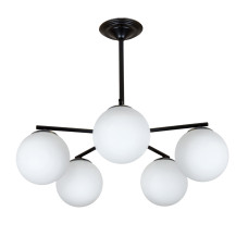 Люстра стельова молекула Light House LS-19451-5 BK+WH чорна, колір плафона білий