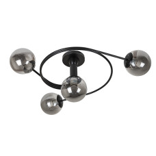 Люстра стельова Light House LS-19426/4 BK+BK колір чорний, плафони чорні 