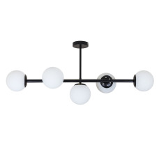Люстра стельова молекула Levistella 7529906-5 BK+WH чорна, плафон білий 