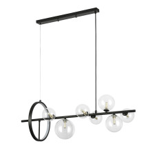 Люстра молекула підвісна Light House LS-17132-7 BK+CL чорна, плафон прозорий 