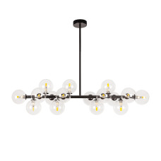 Люстра молекула стельова Levistella 7841020-16 BK+CL чорна, плафони прозорі