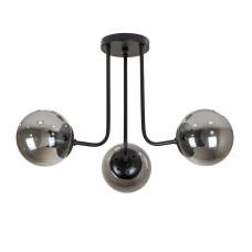 Люстра стельова молекула Levistella 7529908-3 BK+BK чорна, плафон чорний