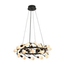 Люстра підвісна кільце з плафонами Levistella 788P10106-27 BK+MT G9 чорна, плафони білі
