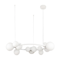 Люстра підвісна кільце з плафонами Light House LS-17132-15 WH+WH біла, плафони білі