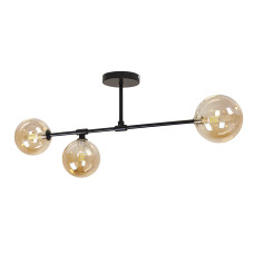 Люстра молекула стельова Levistella 761X1210F-3 BK+BR (100) чорний, плафон коричневий