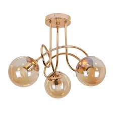 Люстра стельова молекула Levistella 7529903-3 GOLD+BR золото, плафон коричневий 