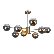 Люстра молекула стельова Levistella 7526033-8 BRZ+BK бронза, плафони чорні