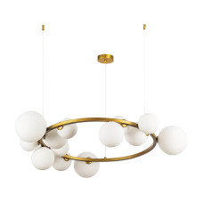 Люстра молекула підвісна Light House LS-17132-15 DDG+WH золото, плафон білий 