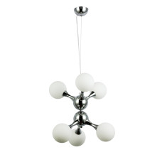 Люстра молекула підвісна Levistella 7529816-6 CR+WH хром, плафон білий 