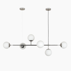 Люстра підвісна молекула Levistella 7529802-6 CR+WH хром, плафон білий