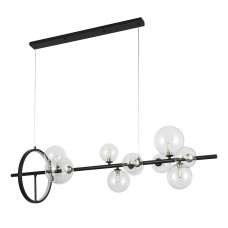 Люстра молекула підвісна Light House LS-17132-10 BK+CL чорна, плафон прозорий 