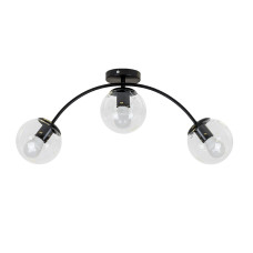 Люстра стельова молекула Levistella 7529907-3 BK+CL чорна, плафон прозорий 