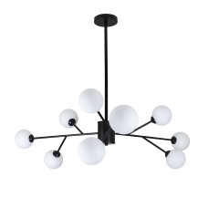 Люстра стельова молекула Levistella 7529806-9 BK+WH чорний, плафон білий