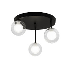 Люстра стельова Light House LS-19453-3 BK+CLWH (300) чорний, плафон прозорий з білим