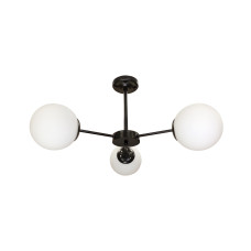 Люстра стельова куля Levistella 752F151-3 BK+WH чорна, плафон білий 