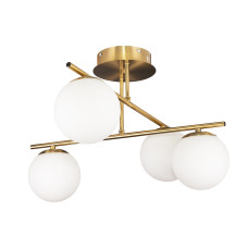 Люстра стельова молекула Levistella 7529801-4 BRZ+WH бронза, плафон білий